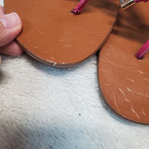 Kate Spade Hot Pink Bow Logo Beach Summer Quiet Luxury Thong Flip Flop Sandals 9 - Picture 3 of 7